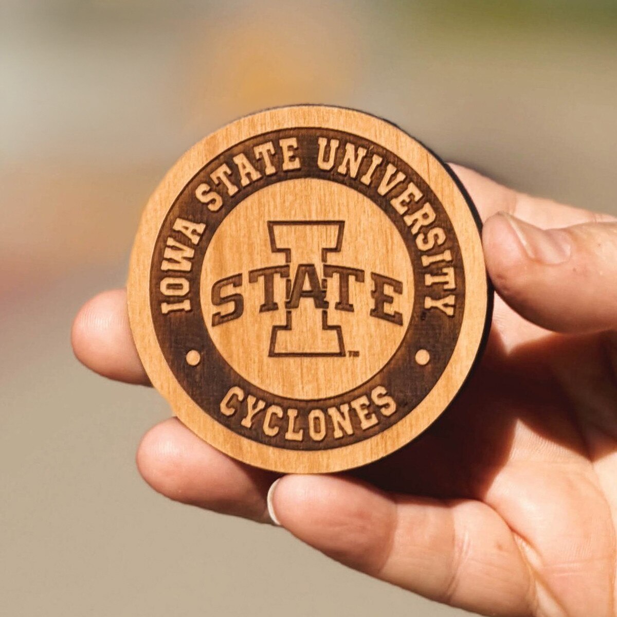 I-state Wood Magnet front